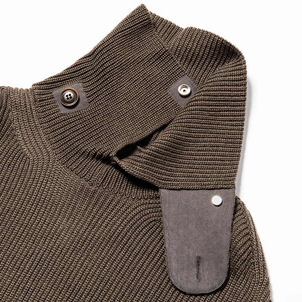 Open Collar Turtleneck Olive