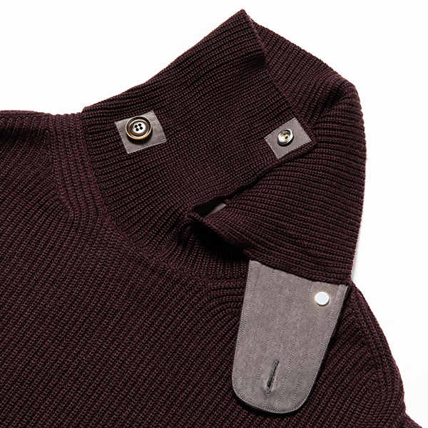 Open Collar Turtleneck Wine