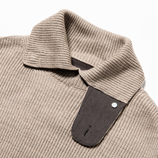 Open Collar Turtleneck Sand