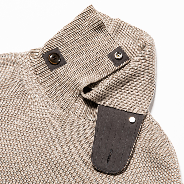 Open Collar Turtleneck Sand