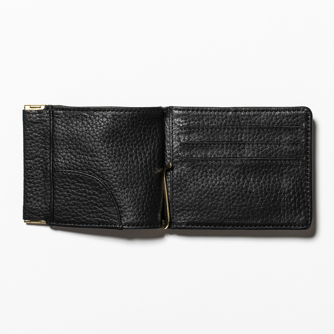 Leather Money Clip Off Black