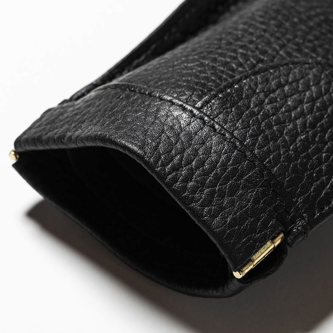 Leather Money Clip Off Black