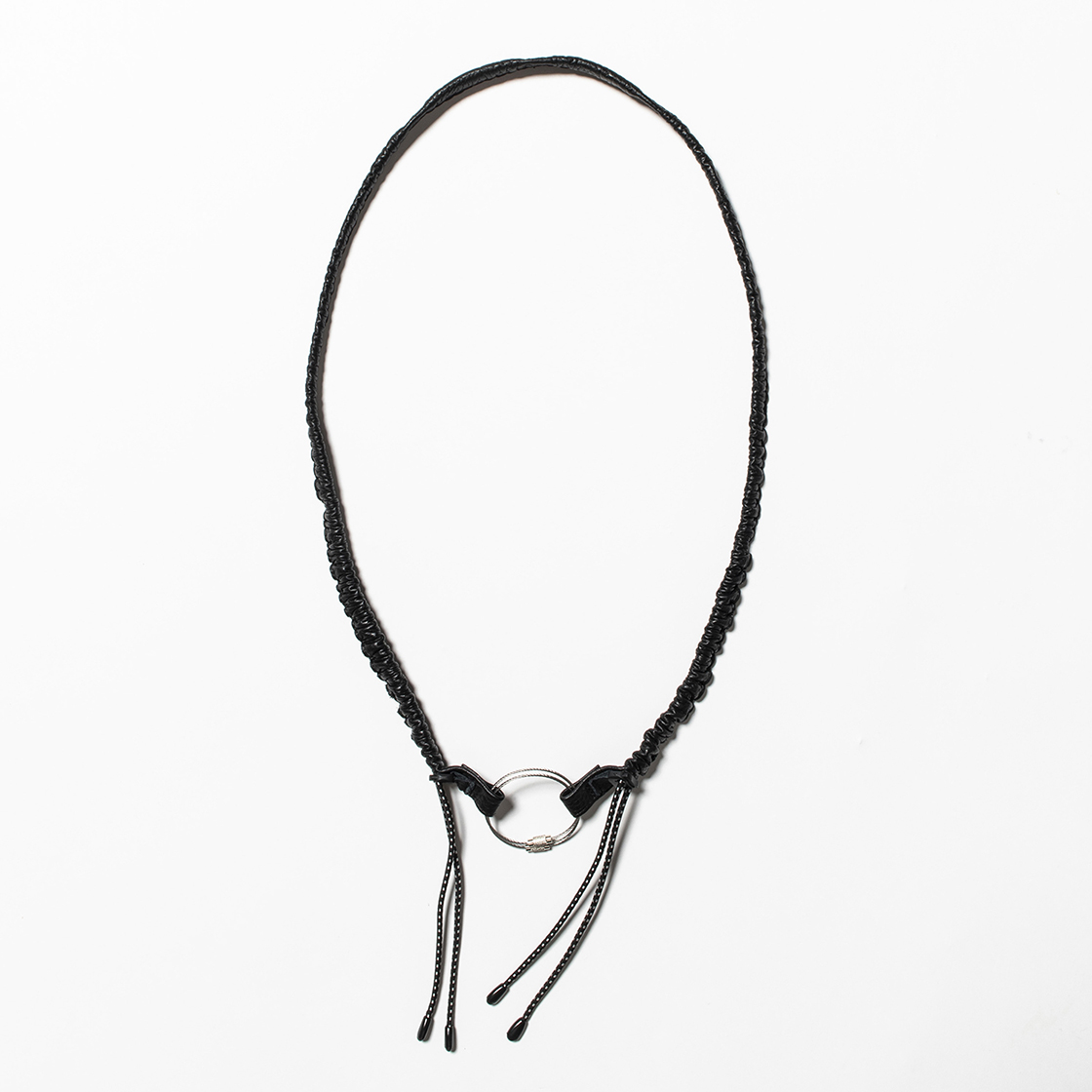 Bungee Leather Neck Strap Off Black