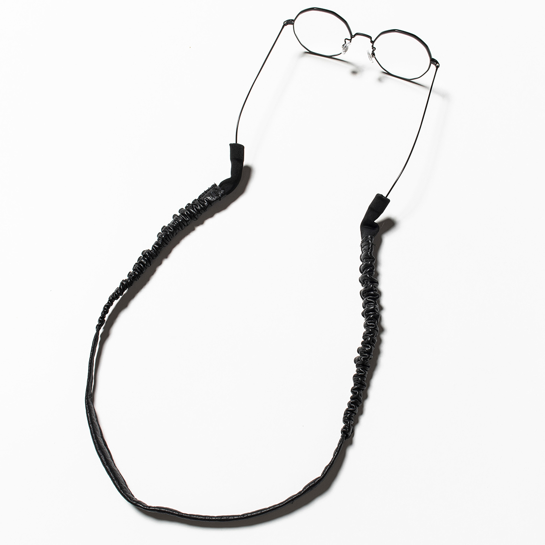 Bungee Leather Glass Cord Off Black