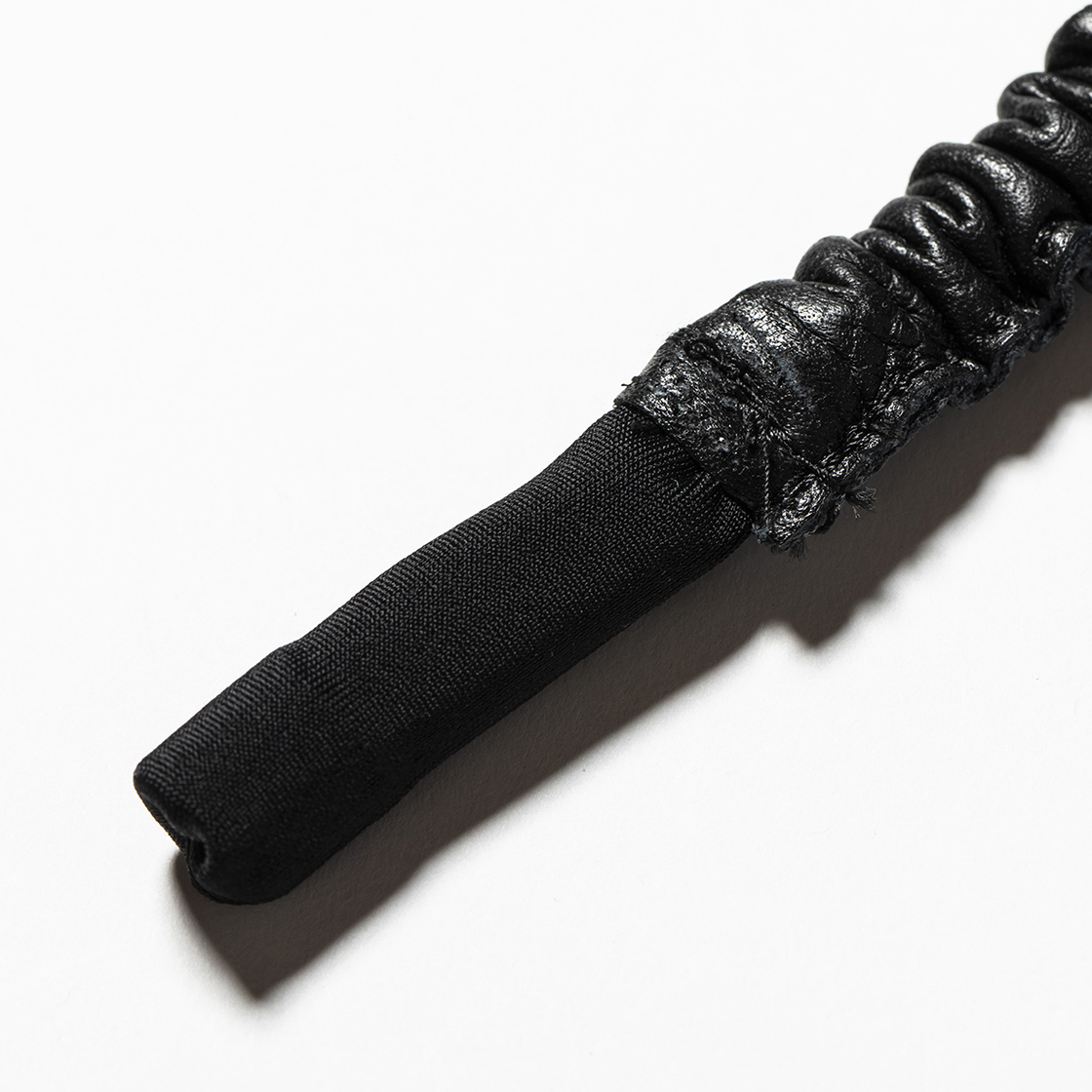 Bungee Leather Glass Cord Off Black