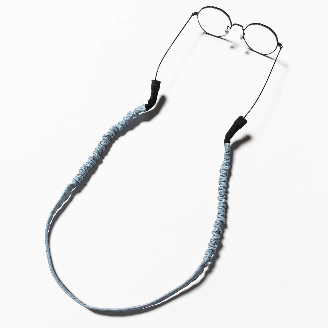 Bungee Leather Glass Cord Ice Blue