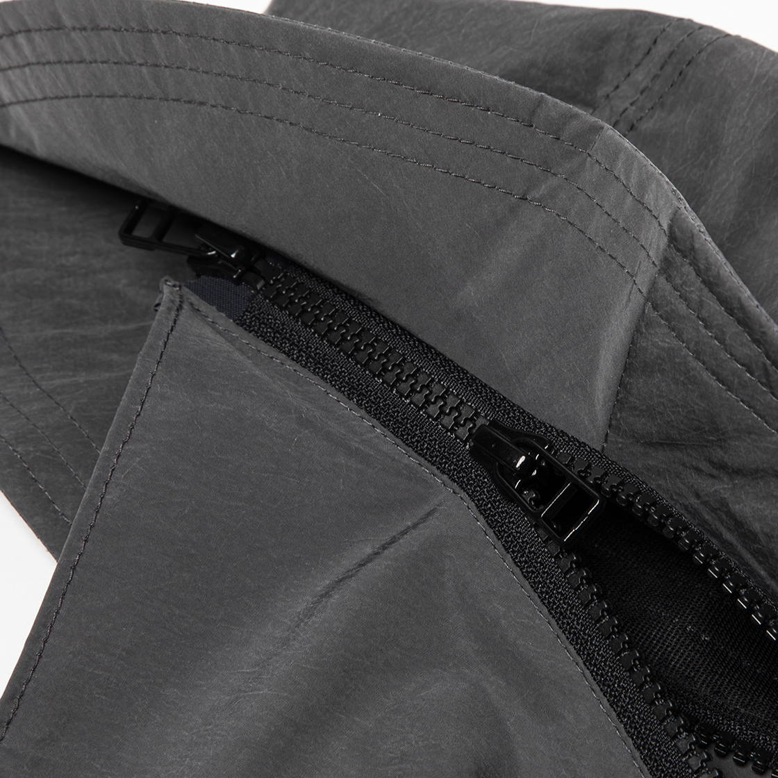 Nylon Shade Cover Hat Charcoal