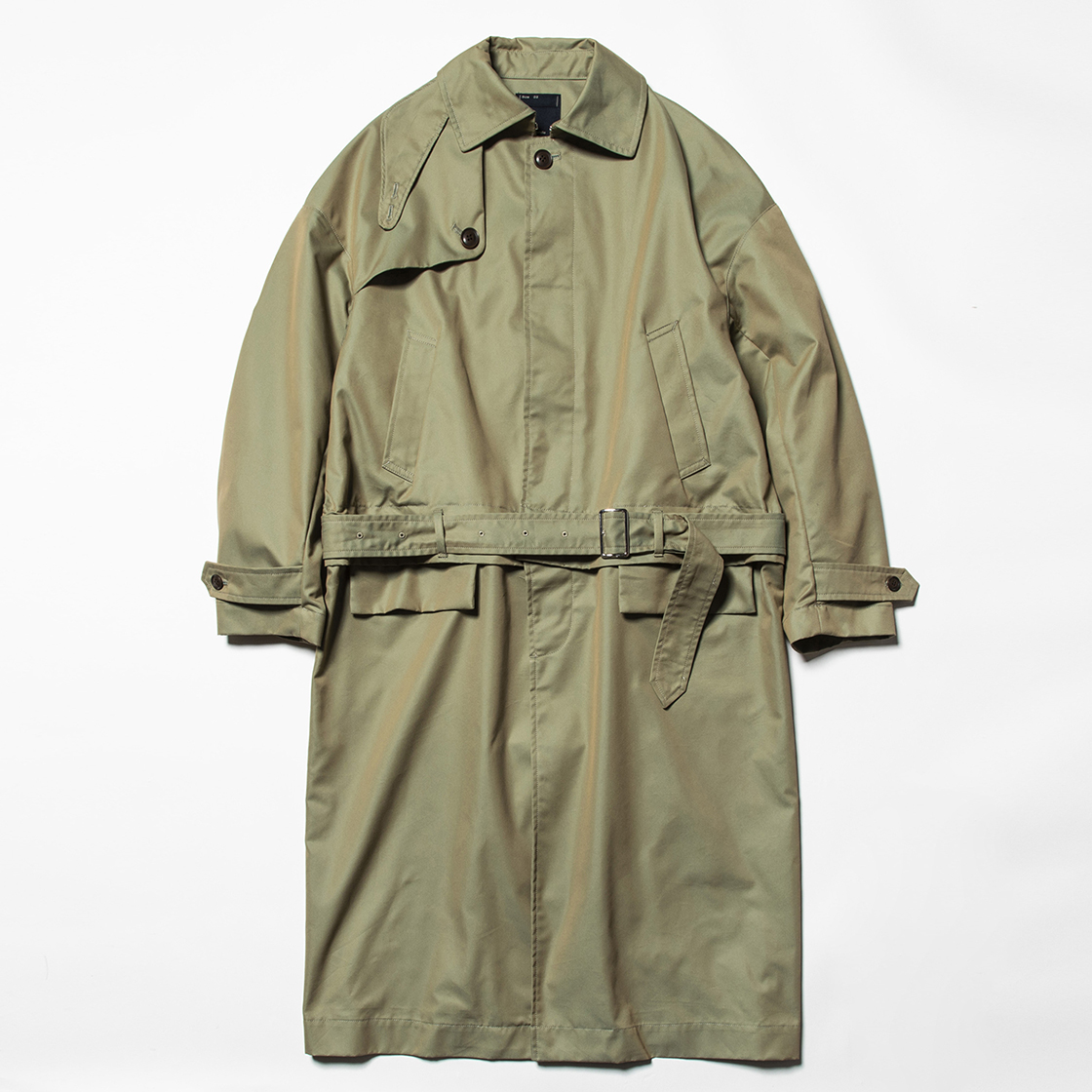 Iridescent Split Over Coat Khaki