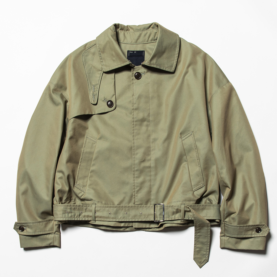 Iridescent Split Over Coat Khaki
