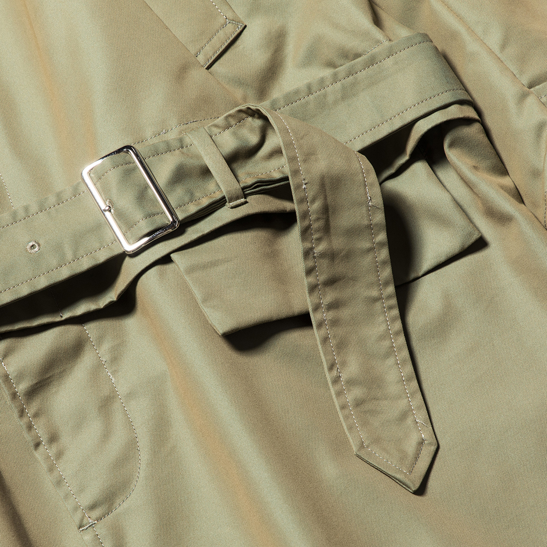 Iridescent Split Over Coat Khaki