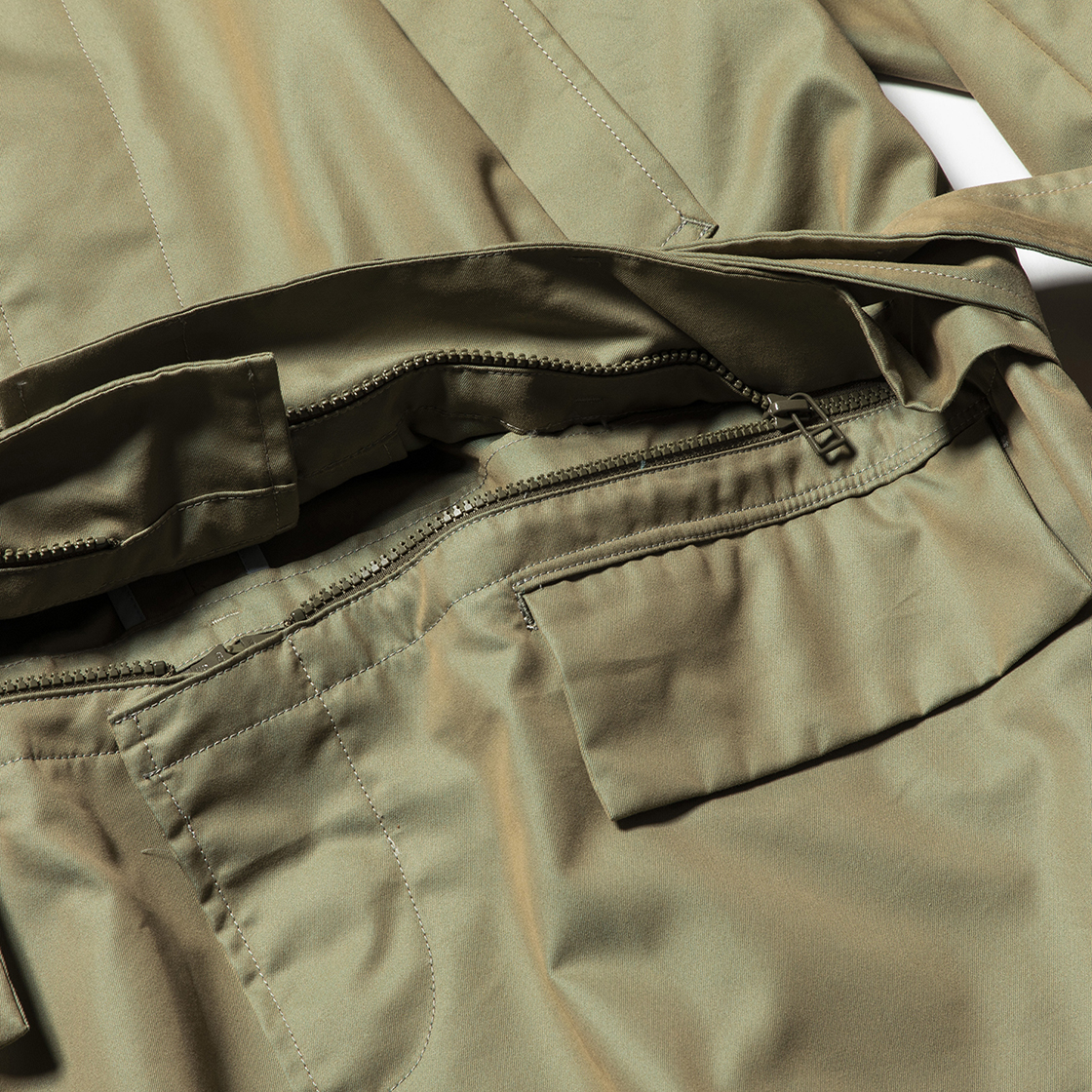 Iridescent Split Over Coat Khaki
