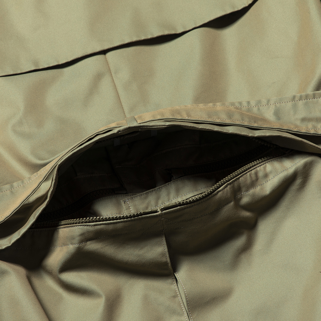 Iridescent Split Over Coat Khaki