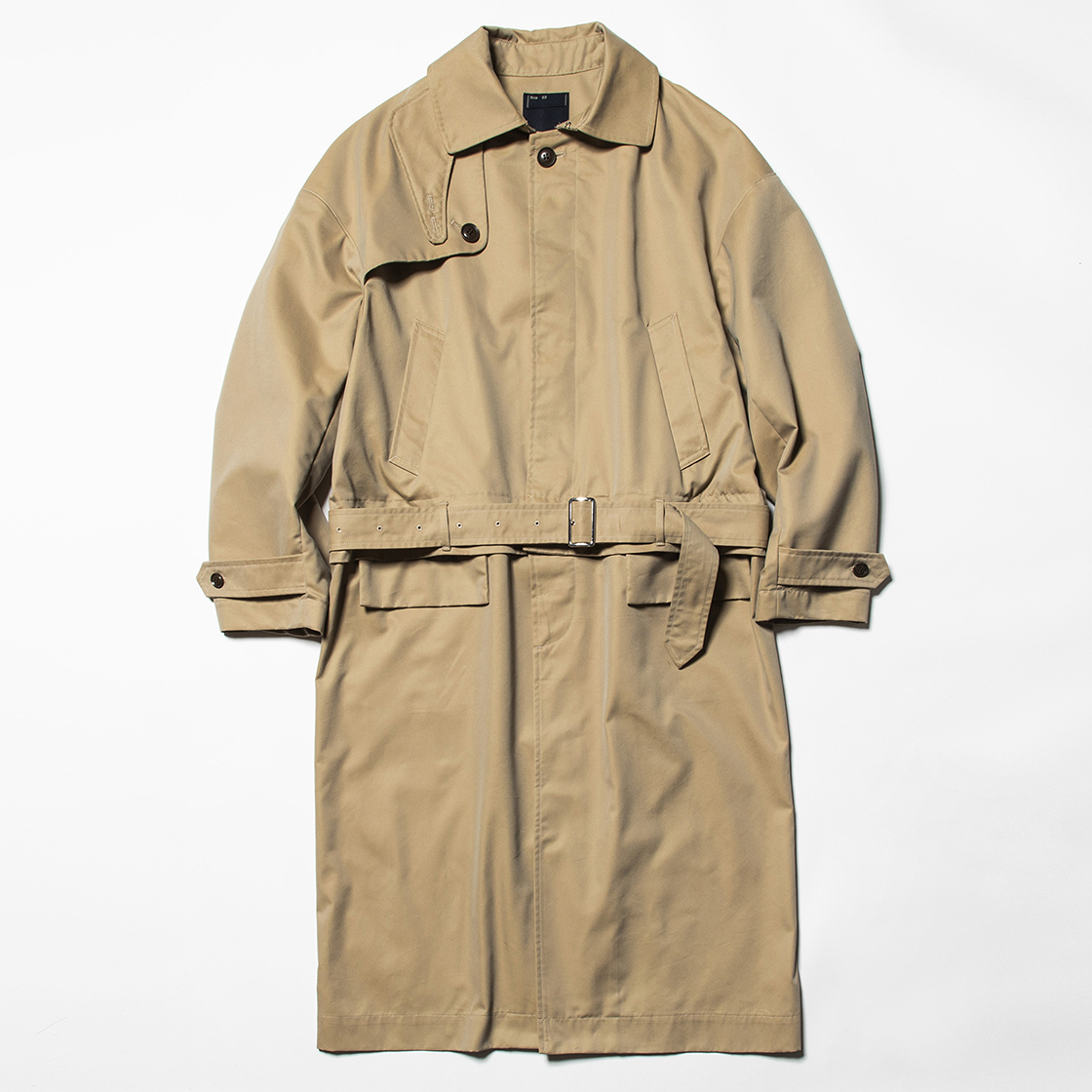 Iridescent Split Over Coat Beige