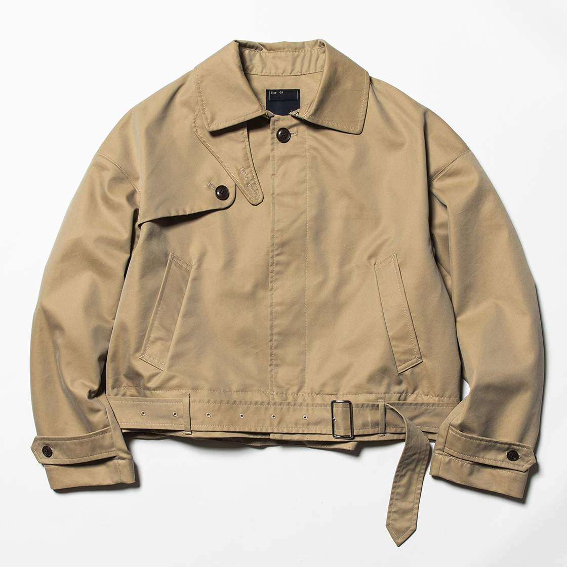 Iridescent Split Over Coat Beige