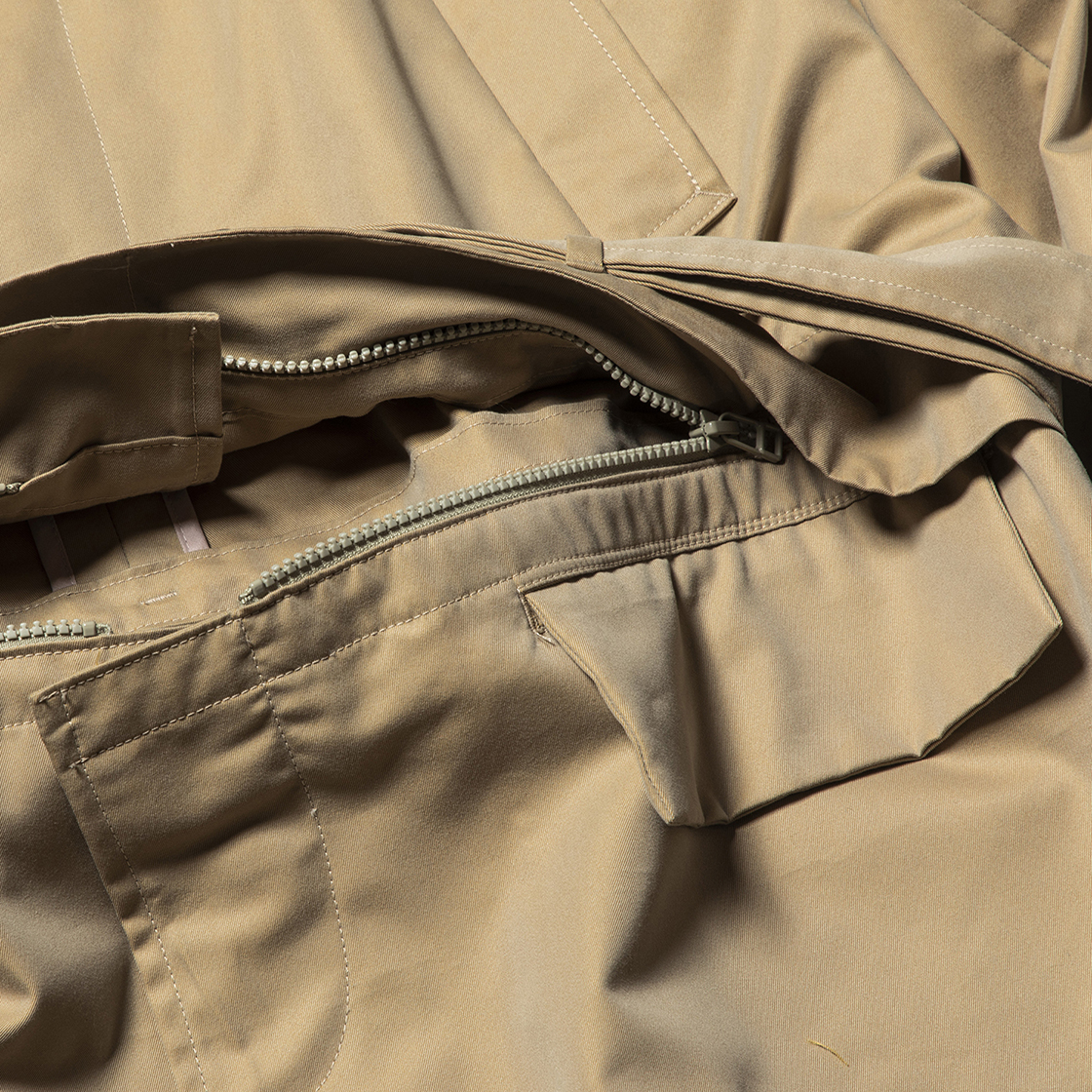 Iridescent Split Over Coat Beige