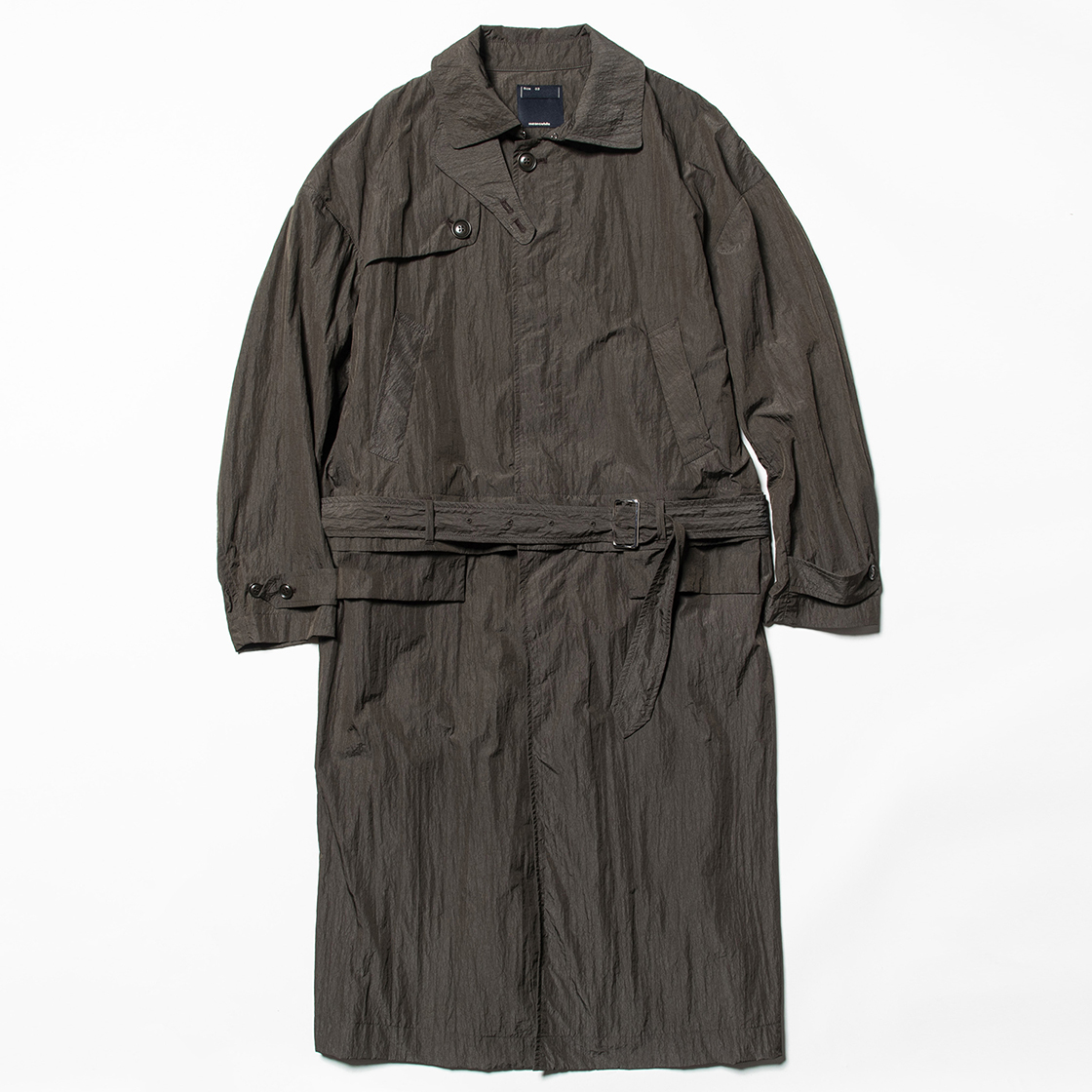 Nylon Split Over Coat Charcoal