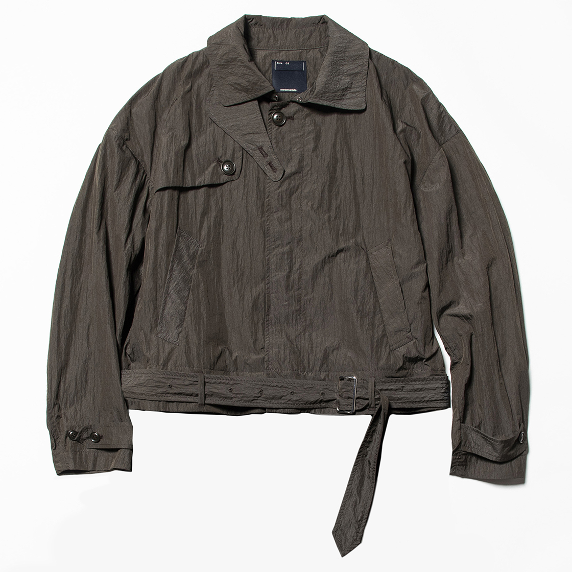 Nylon Split Over Coat Charcoal