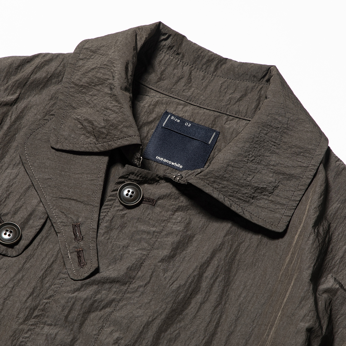Nylon Split Over Coat Charcoal