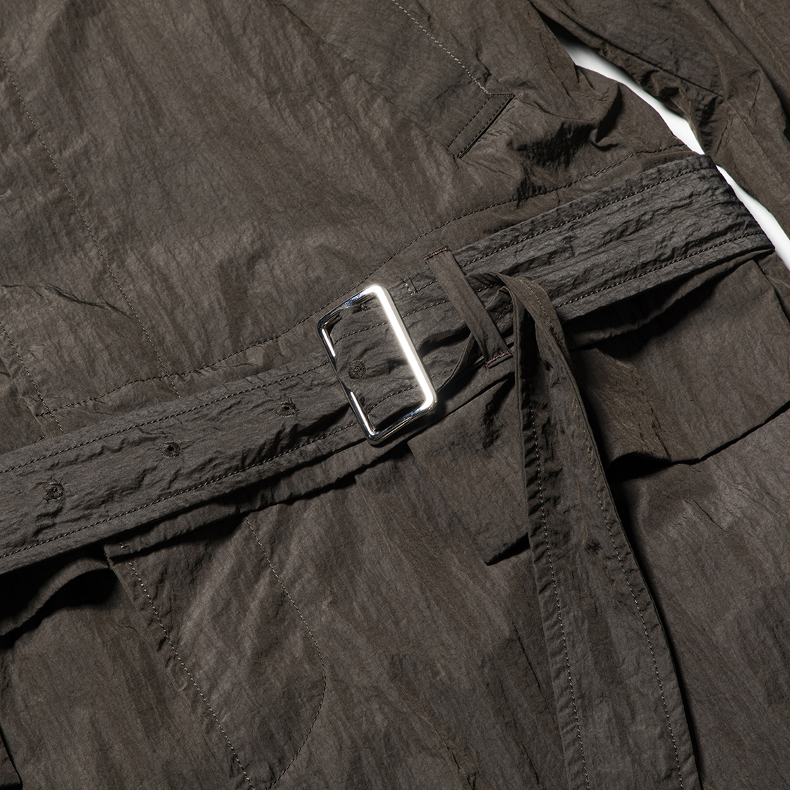 Nylon Split Over Coat Charcoal