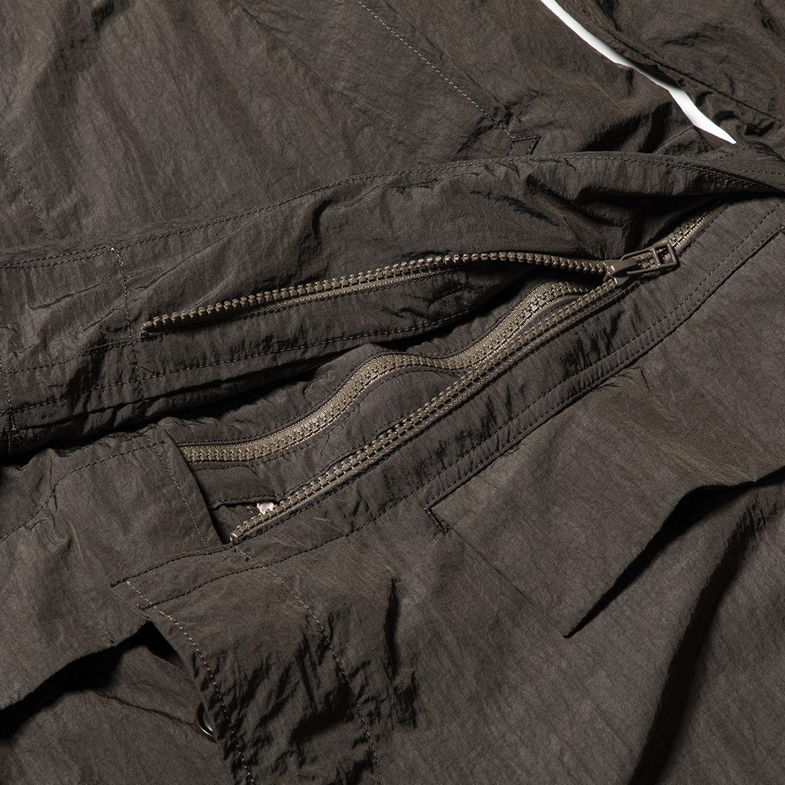 Nylon Split Over Coat Charcoal