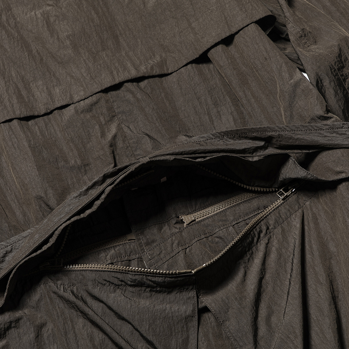 Nylon Split Over Coat Charcoal