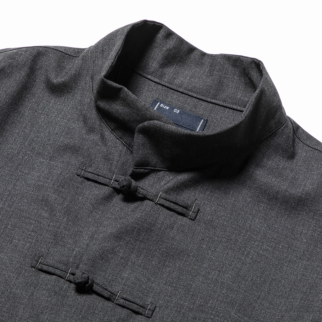 Wool Mao-Collar SH Charcoal