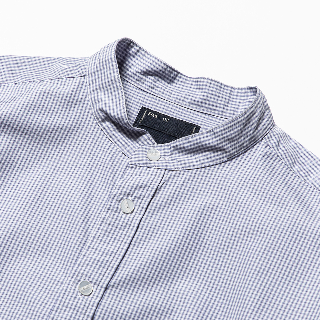 Imperial Poplin SH Navy Check