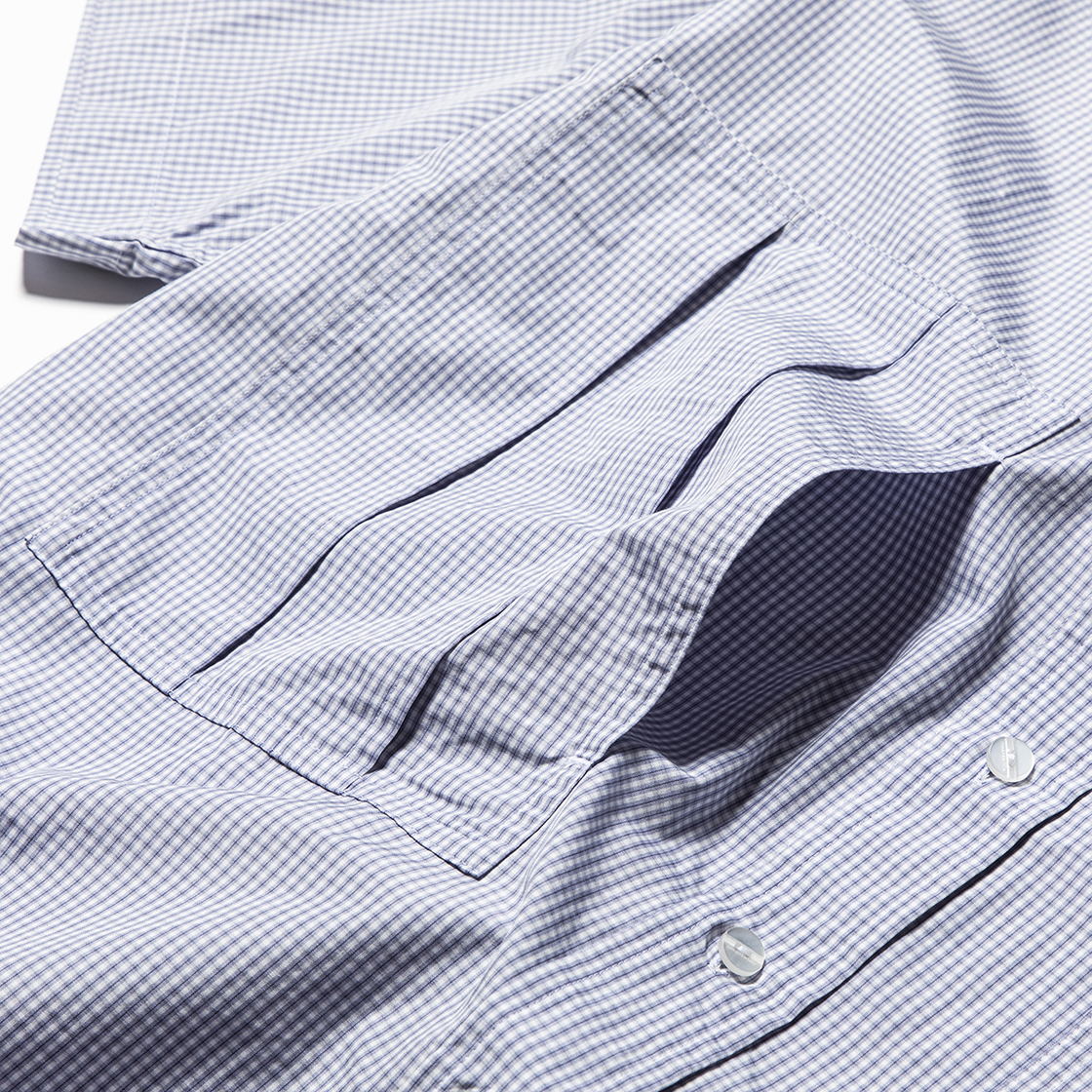 Imperial Poplin S/S Navy Check