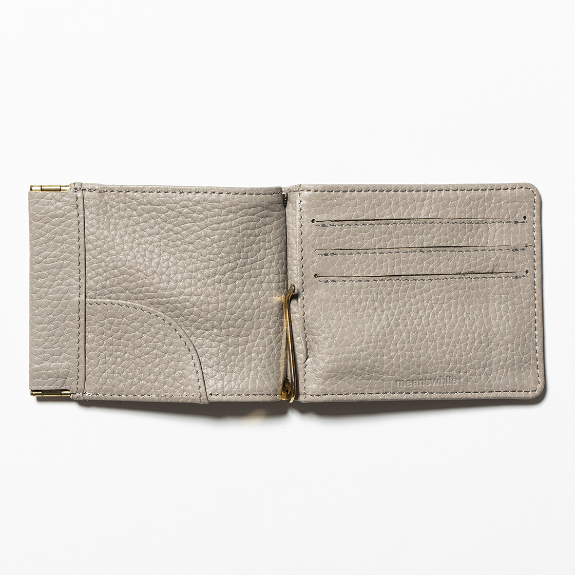 Leather Money Clip Light Grey