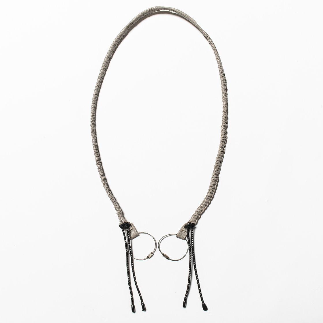 Bungee Leather Neck Strap Light Grey