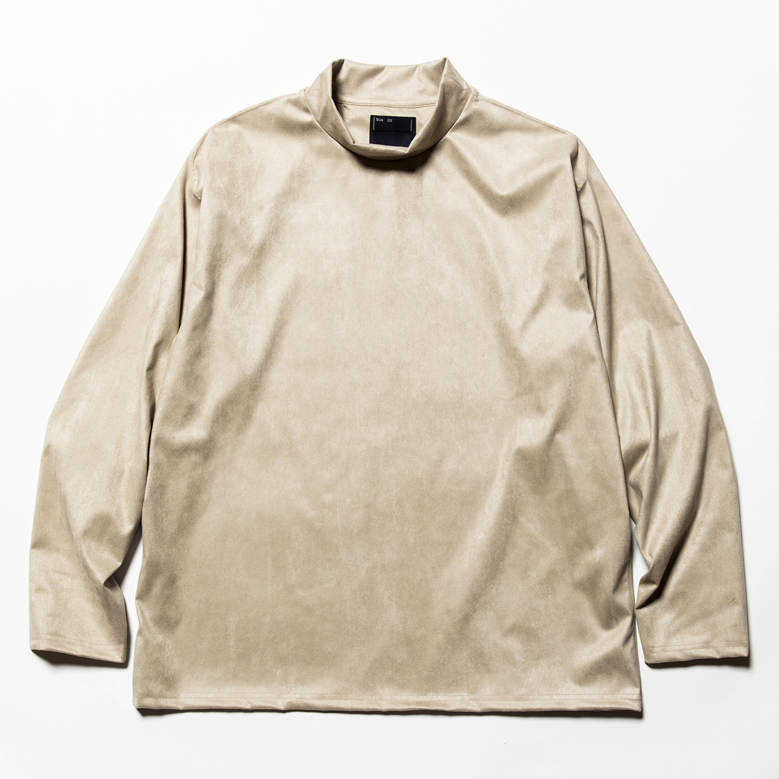 Suede Split Sleeve Mockneck Grey