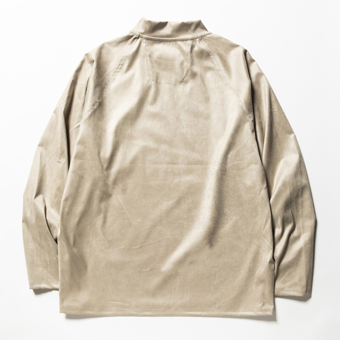 Suede Split Sleeve Mockneck Grey
