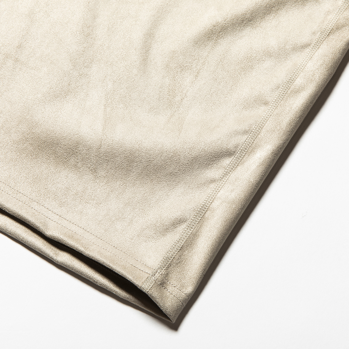 Suede Split Sleeve Mockneck Grey