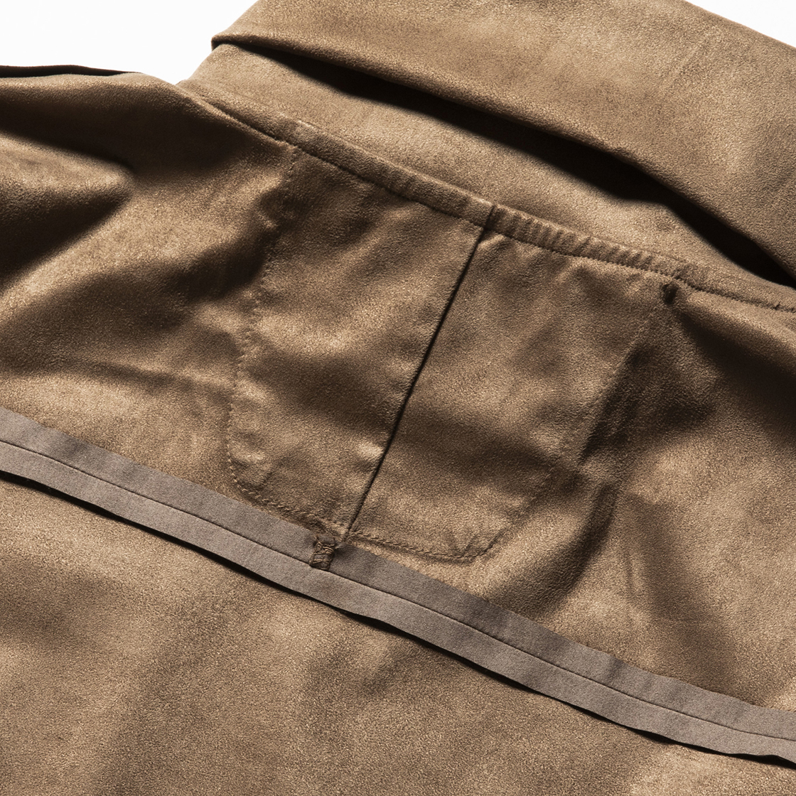 Suede Split Sleeve Turtleneck Brown