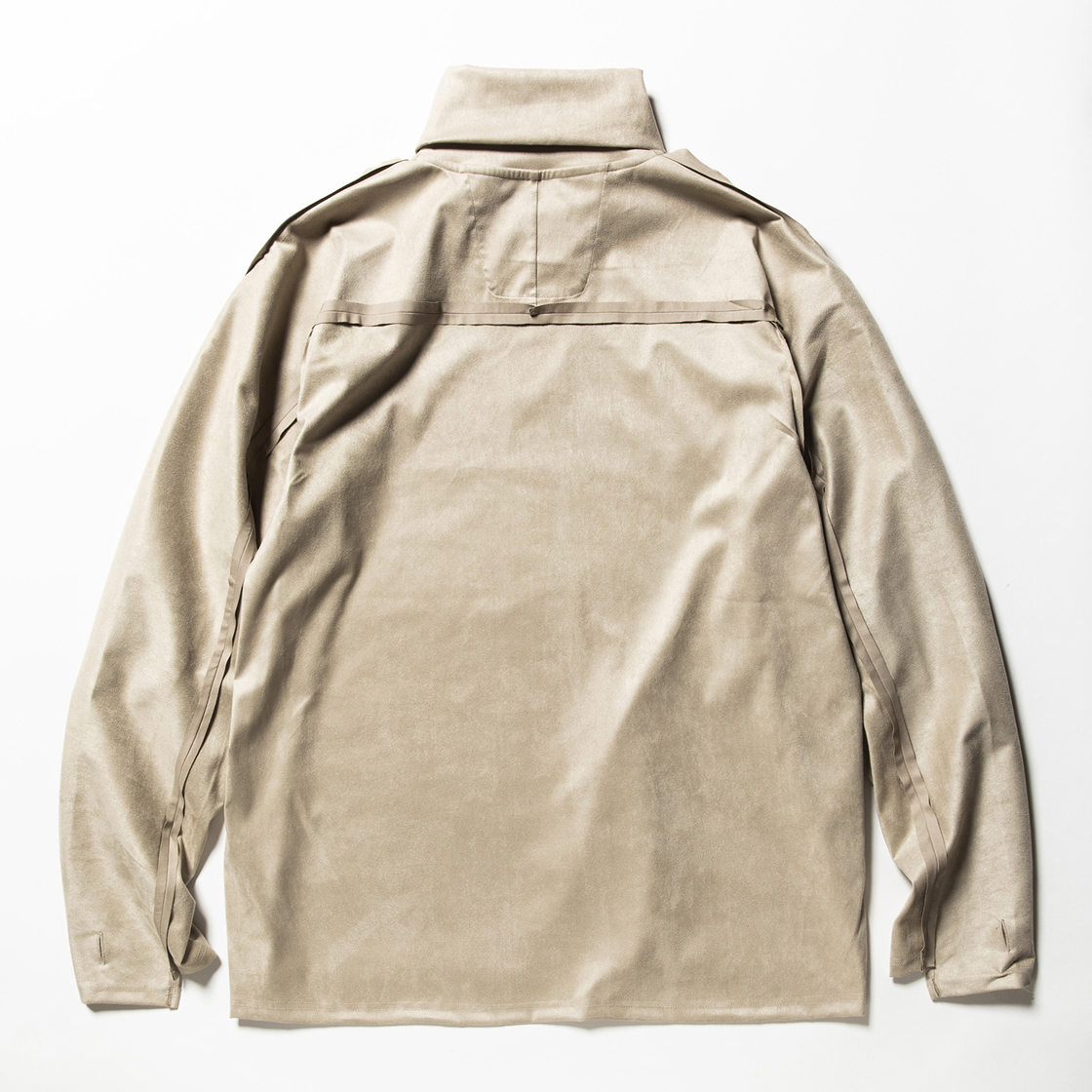Suede Split Sleeve Turtleneck Grey