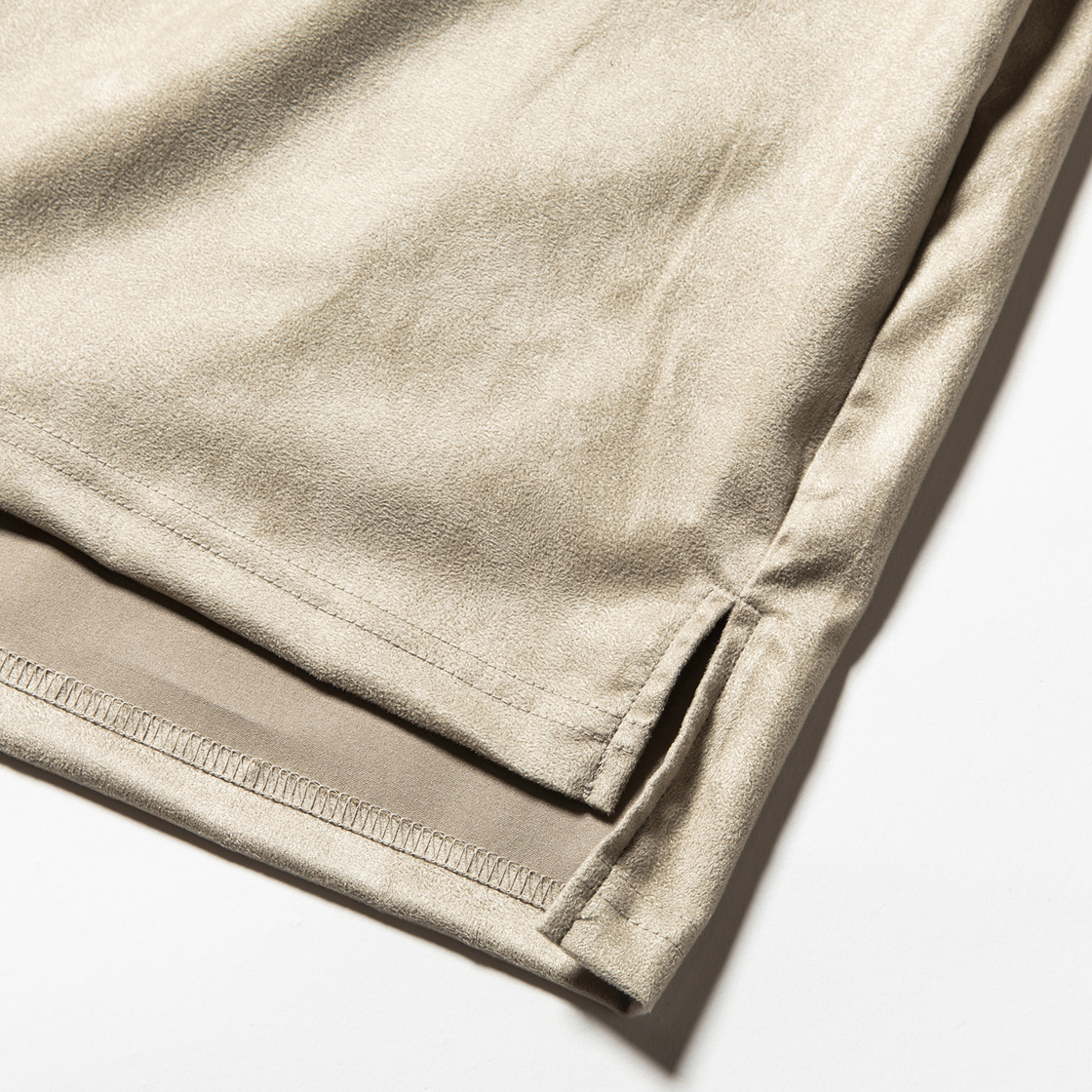 Suede Split Sleeve Turtleneck Grey