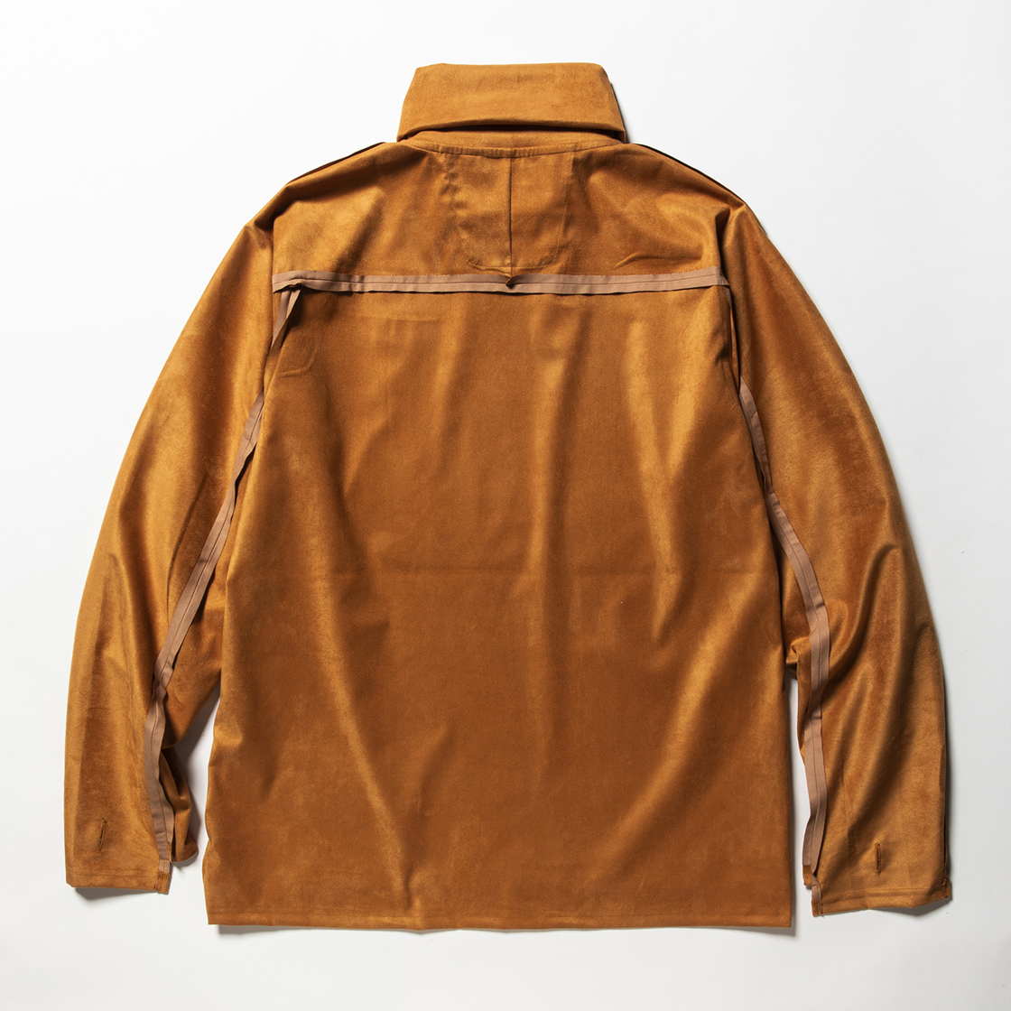 Suede Split Sleeve Turtleneck Light Brown
