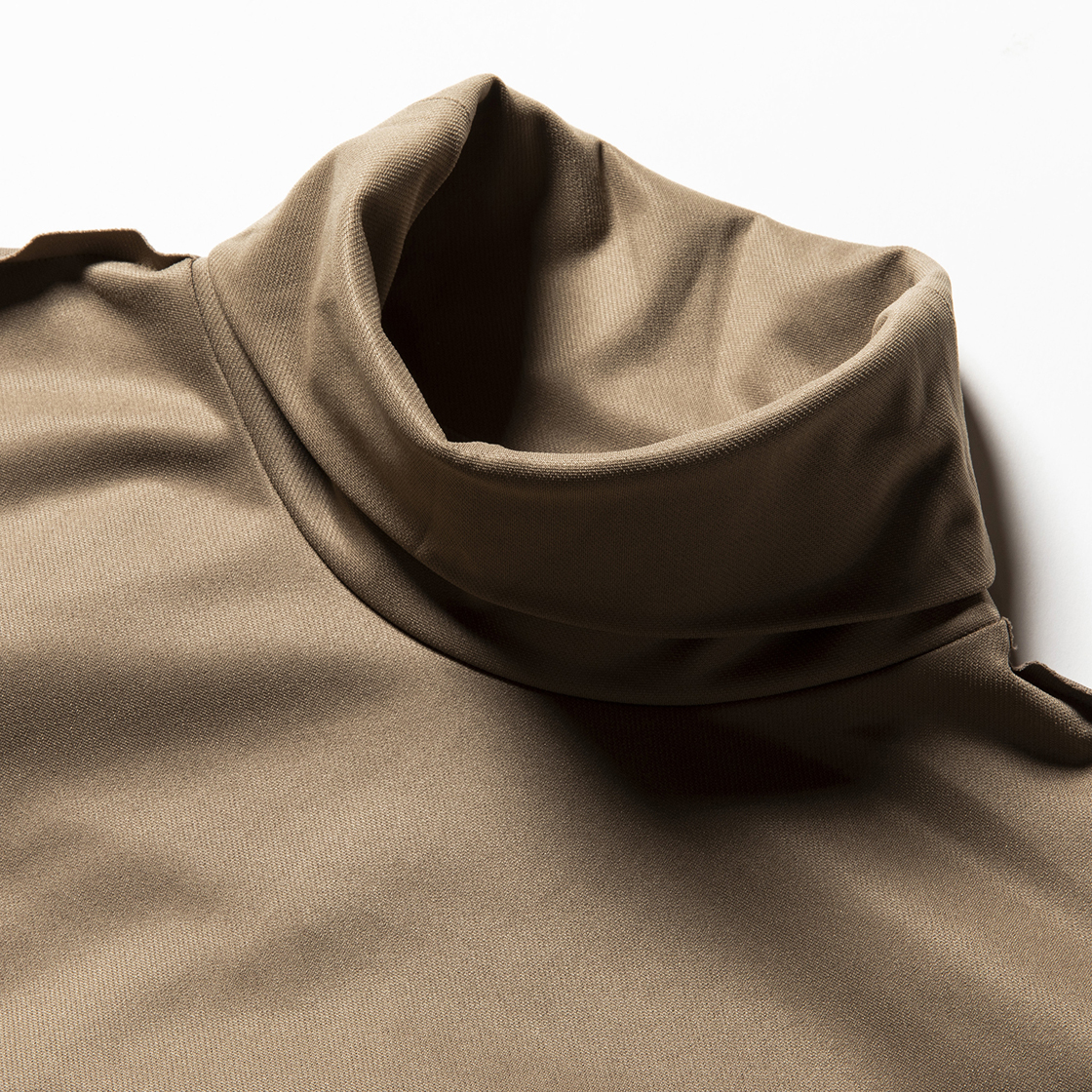 Twill Knit Turtleneck Beige
