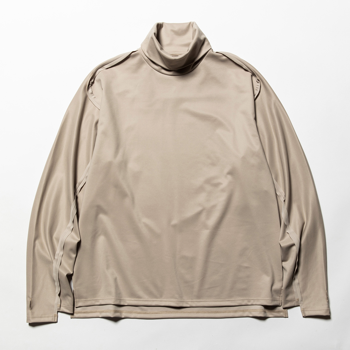 Twill Knit Turtleneck Nude