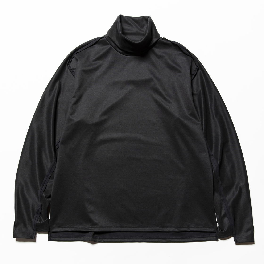 Twill Knit Turtleneck Off Black