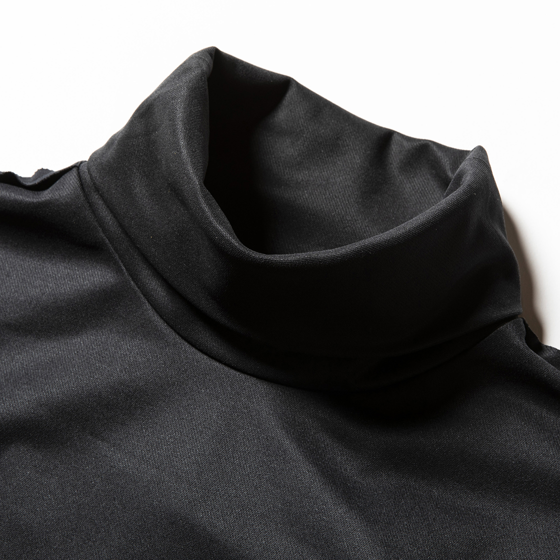 Twill Knit Turtleneck Off Black
