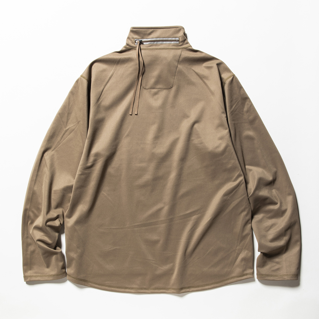 Twill Knit Half Zip Beige