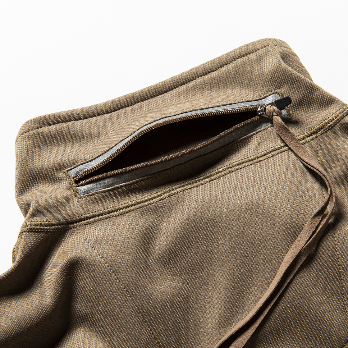 Twill Knit Half Zip Beige