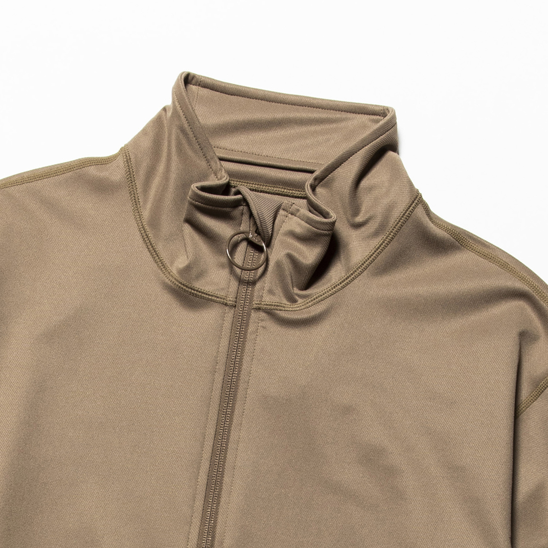 Twill Knit Half Zip Beige