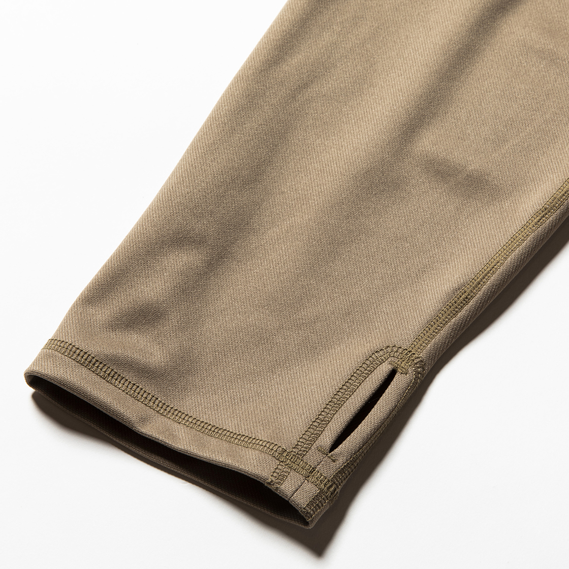 Twill Knit Half Zip Beige