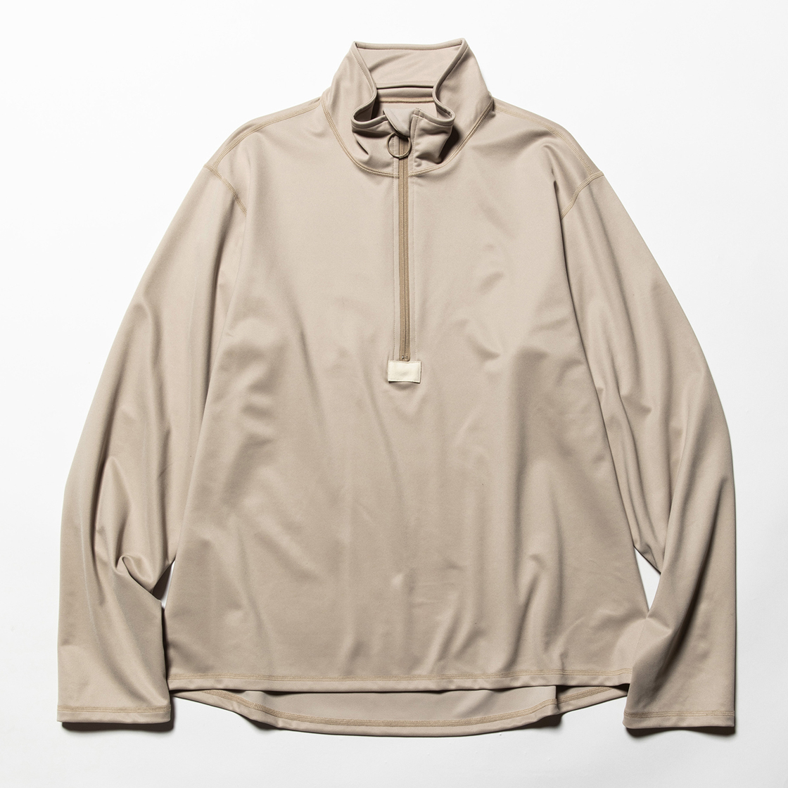 Twill Knit Half Zip Nude