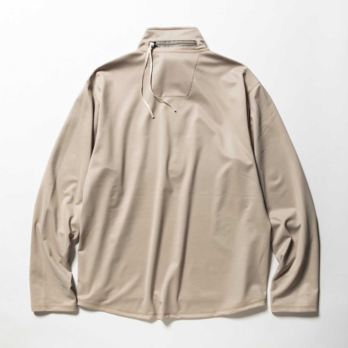 Twill Knit Half Zip Nude