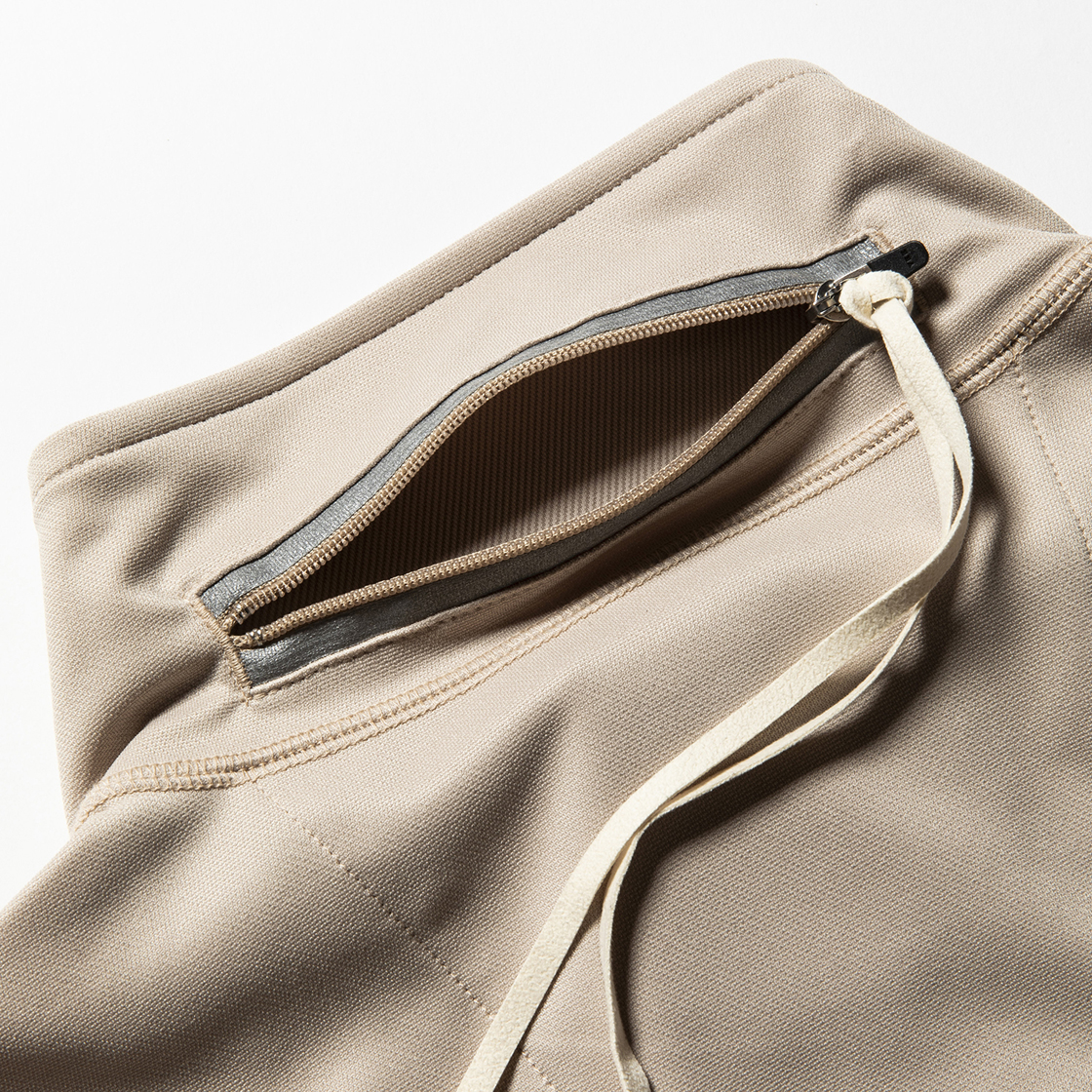 Twill Knit Half Zip Nude
