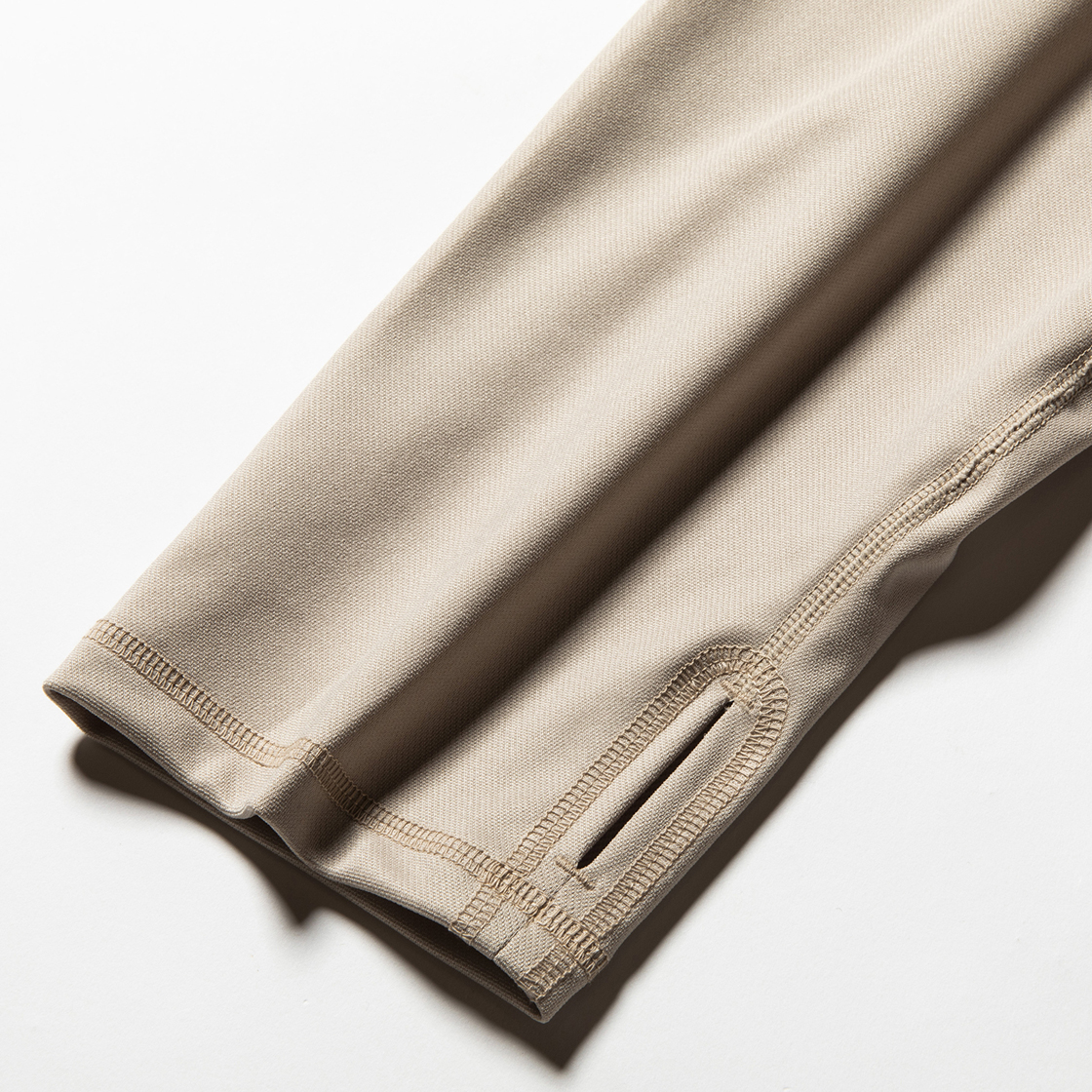 Twill Knit Half Zip Nude