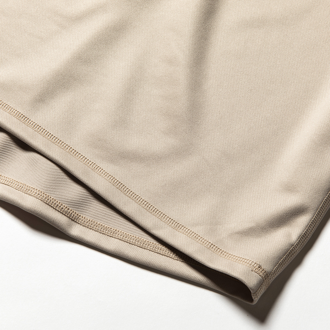 Twill Knit Half Zip Nude